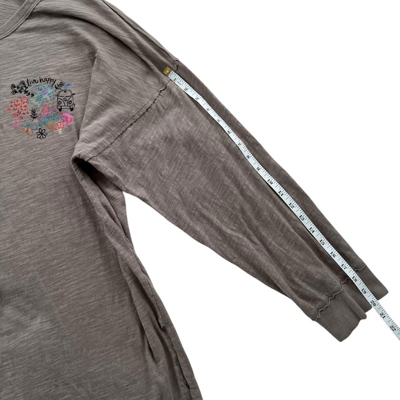 Natural Life Live Happy Oversized Cotton Doodle Long Sleeve Tee Shirt SZ XXL - Picture 11 of 11
